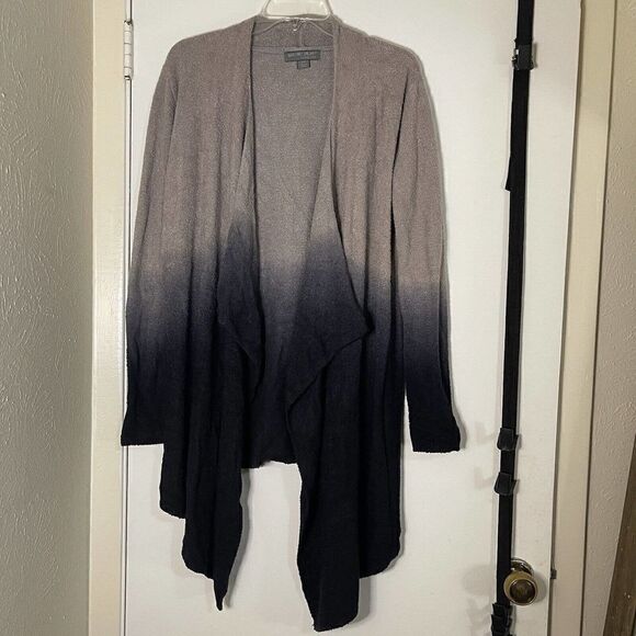 BAREFOOT DREAMS Blue Gray Ombre Tie Dye Cardigan Sweater small medium - Picture 5 of 6
